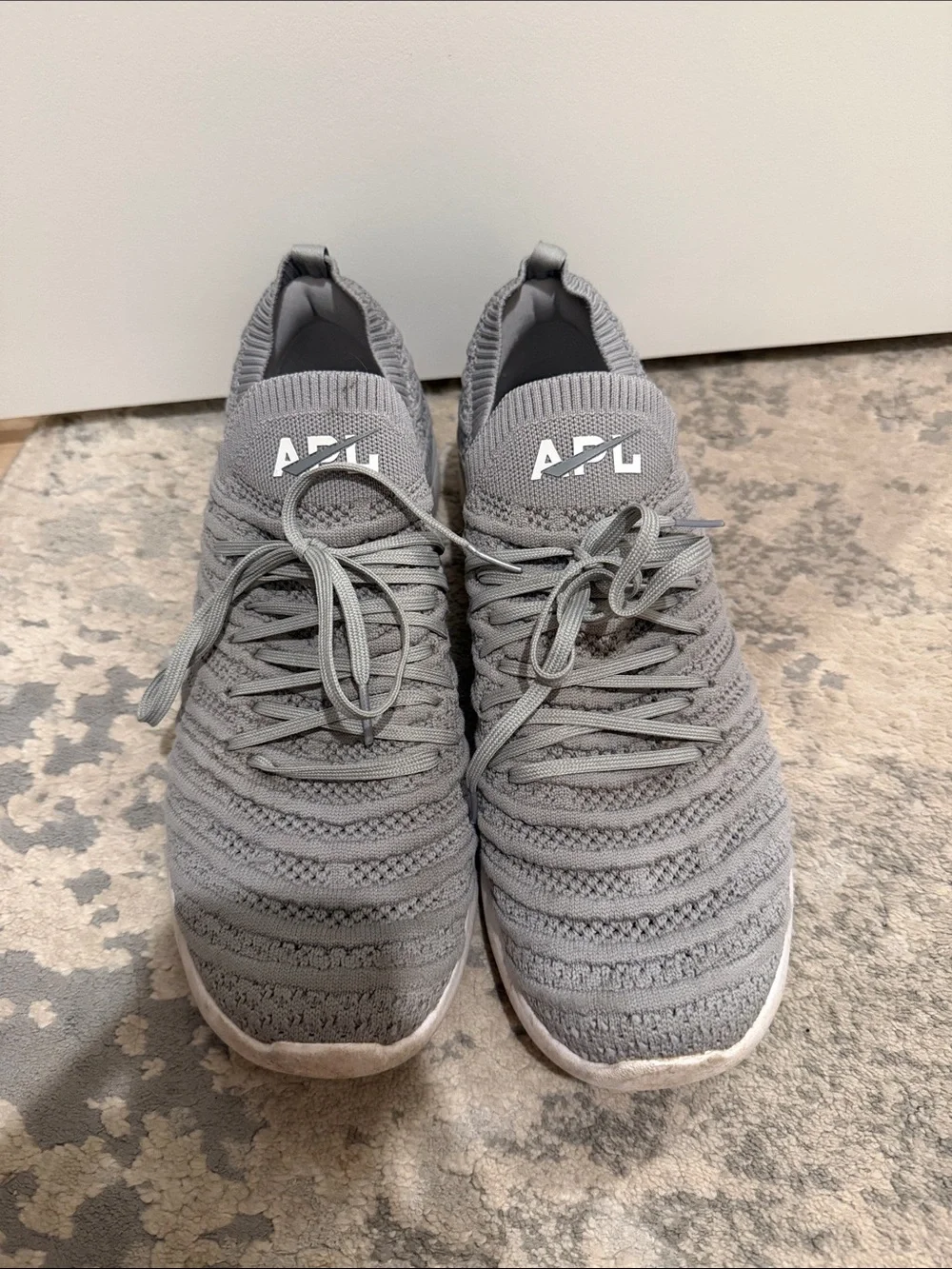 APL Light Grey Knit Slip-On Sneakers
